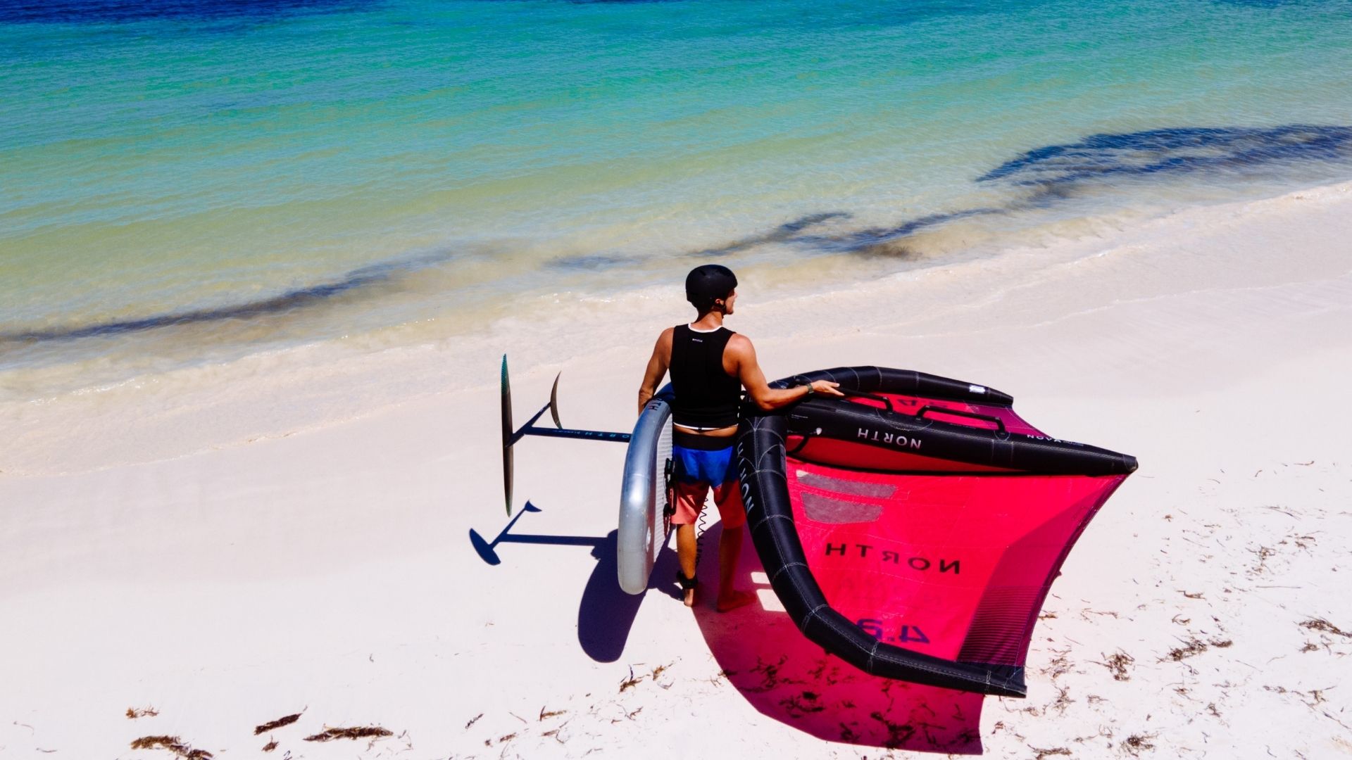Wing Foiling at Jabberwock Beach, Antigua